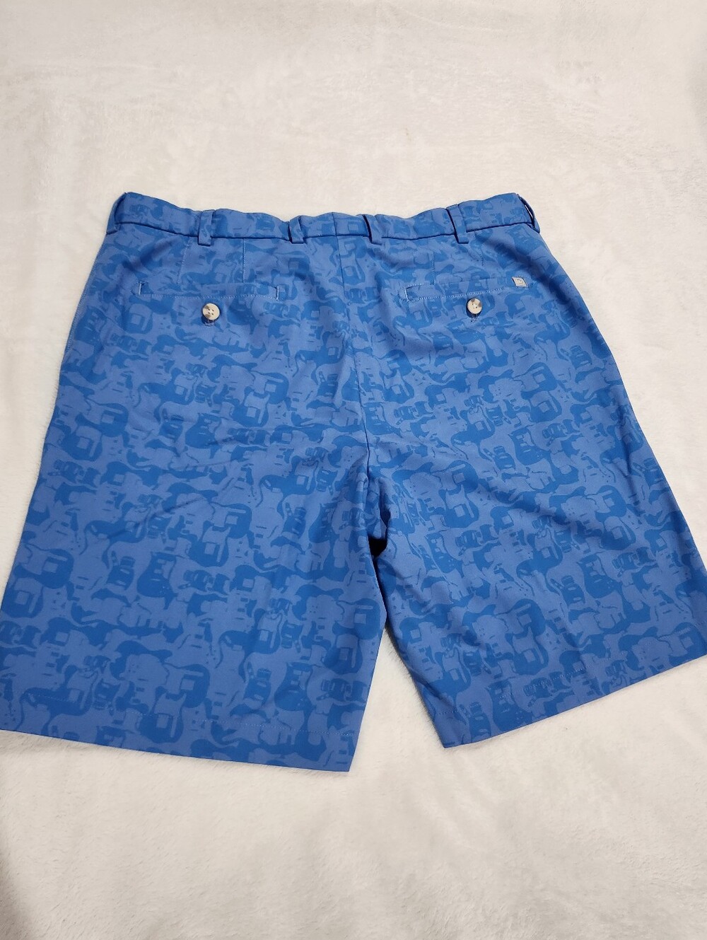 Peter Millar Men's Golf Blue Shorts, Guitar Print, Size 34 - Picture 6 of 8